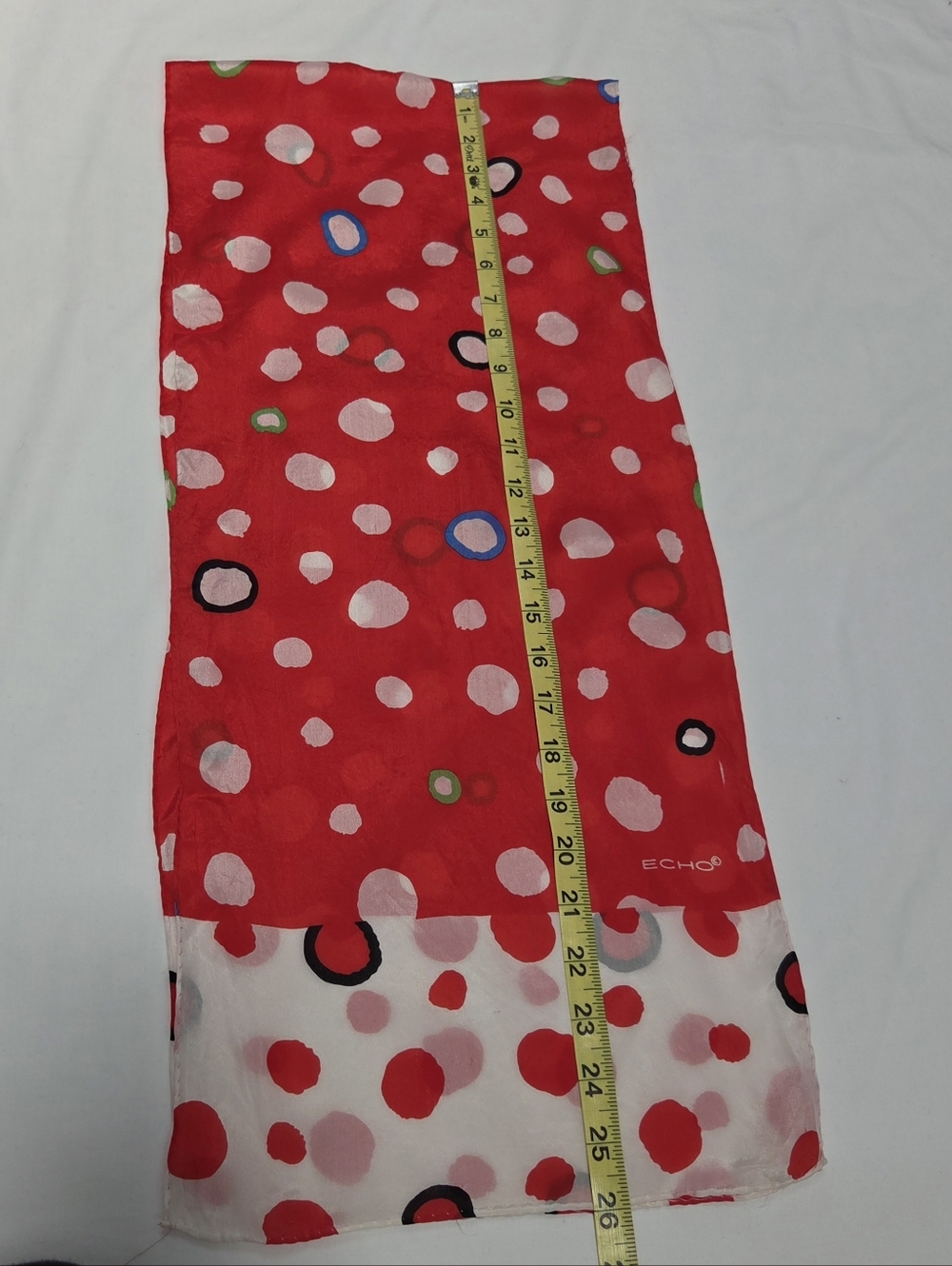 Echo Abstract Circle Print Silk Scarf - Picture 7 of 8